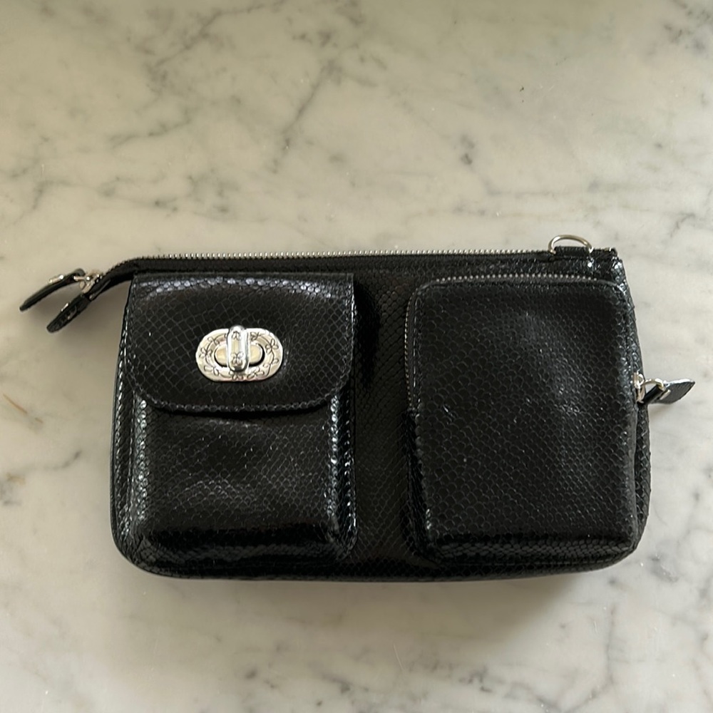 NEW Brighton Diva Daisy Utility Pouch (missing strap) Black leather